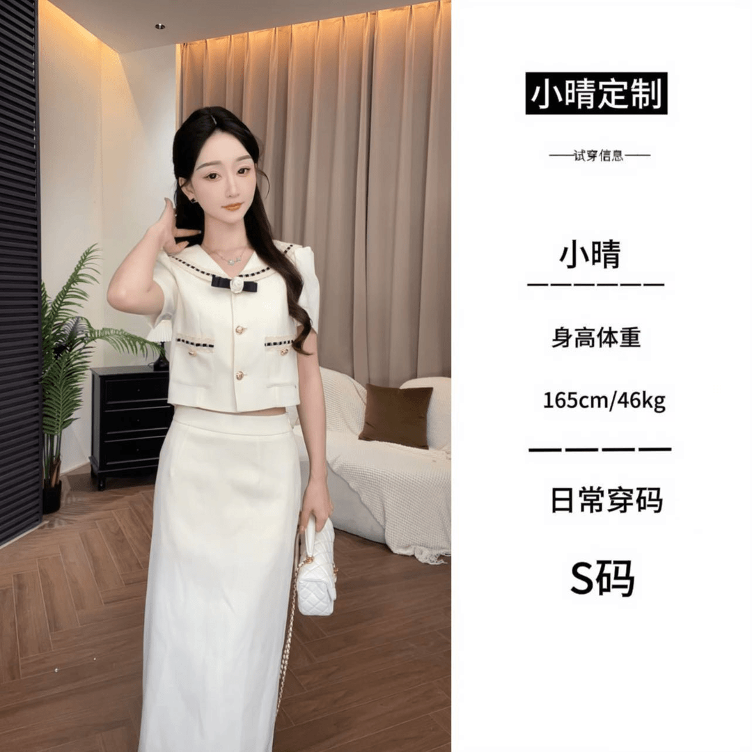 小晴 法式气质假两件显瘦设计款 XMZH3603