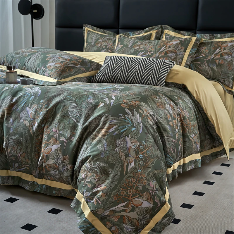 【南法假日】四季款100支长绒棉双拼全棉数码印花高档亲肤四件套