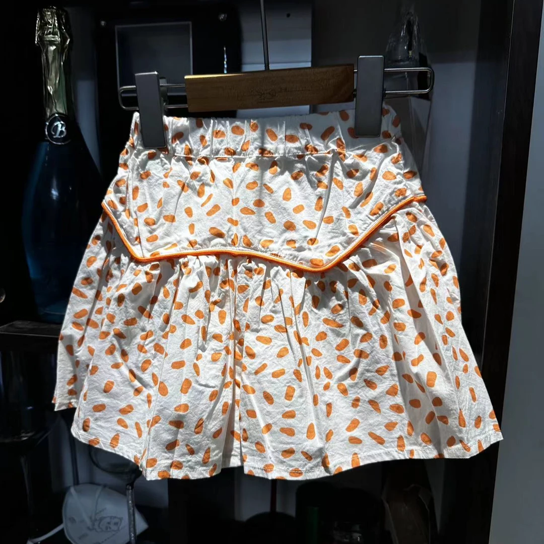 女童小童夏装斑点裙小花裙短裙 女孩小裙子 半身裙童装  清仓