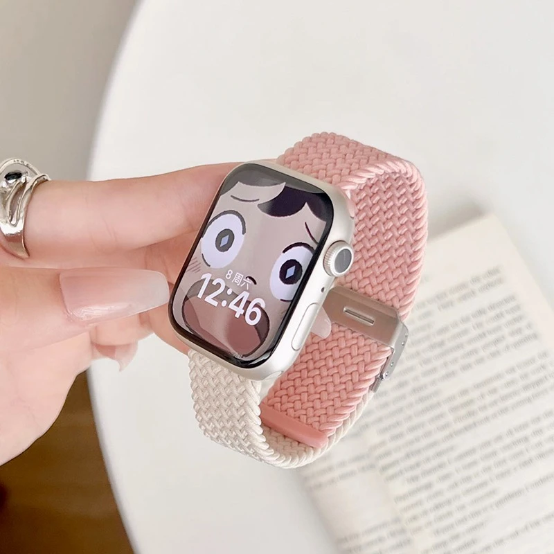 适用于apple watch表带iwatch苹果手表ultra尼龙表带双色弹力透气