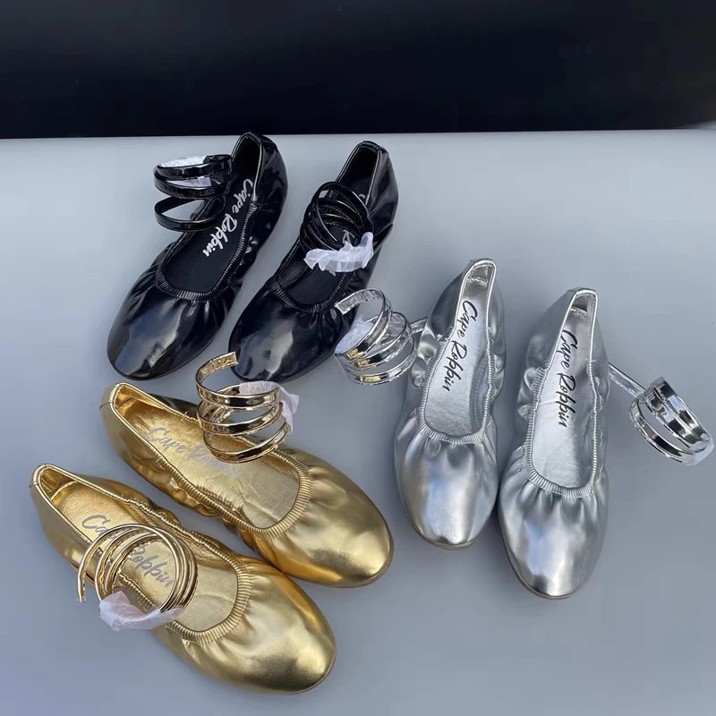 6379新款平底单鞋女浅口跳舞鞋螺旋绑带罗马鞋软面玛丽珍女鞋