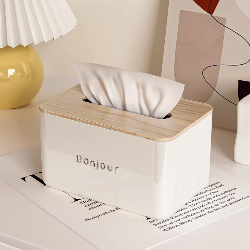 纸巾盒家用客厅原木风轻奢高档桌面卧室床头多功能茶几收纳抽纸盒
