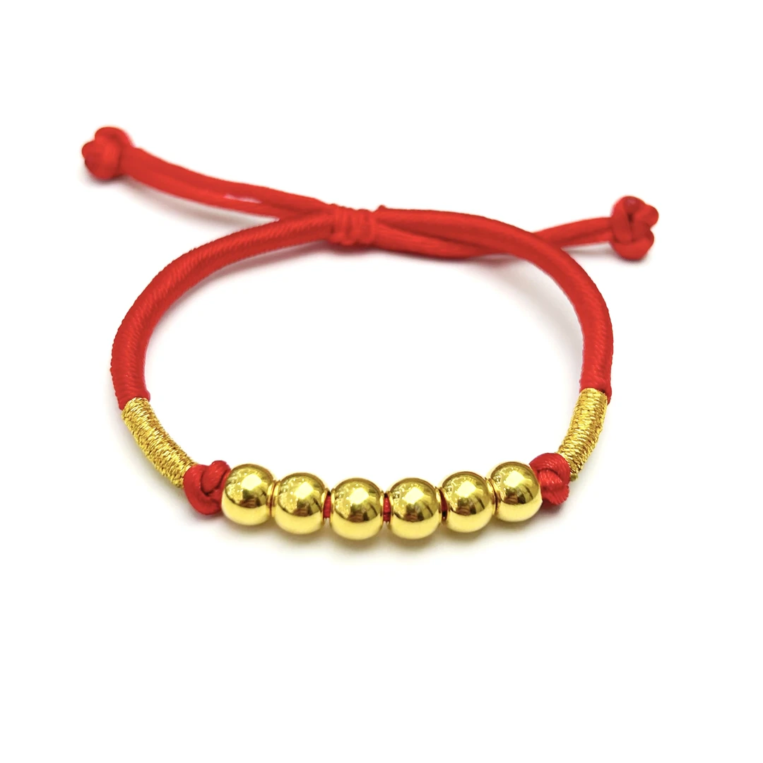 周大生 Chow Tai Seng 时尚百搭亮面哑光小金珠卡6纯手工编绳Diy