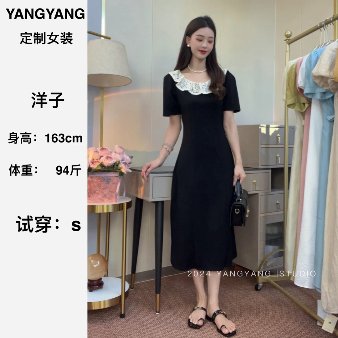 法式赫本风连衣裙女2024年夏季新款气质修身显瘦小黑裙子