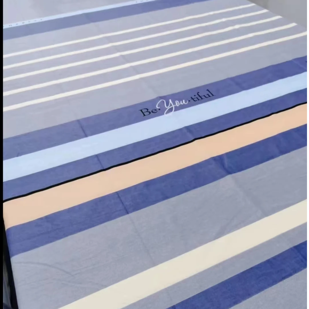 【微瑕布头】蓝条纹  纯棉加厚小粗布 透气舒适 110*220 正负5厘米