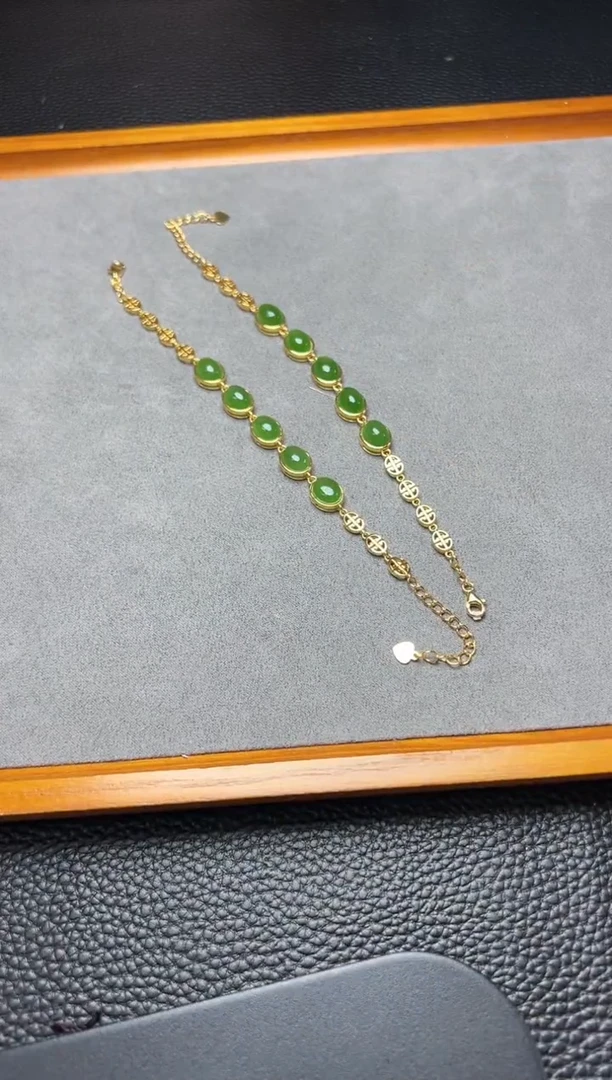 【闪购商品】和田玉手链银S925镀金镶嵌07（多样性发货，拍一发其一）