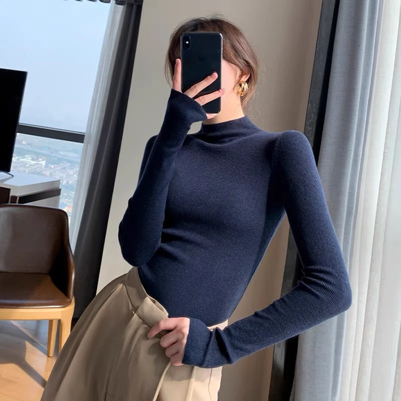 MUYI 慕一 中领羊毛打底简约基础百搭款