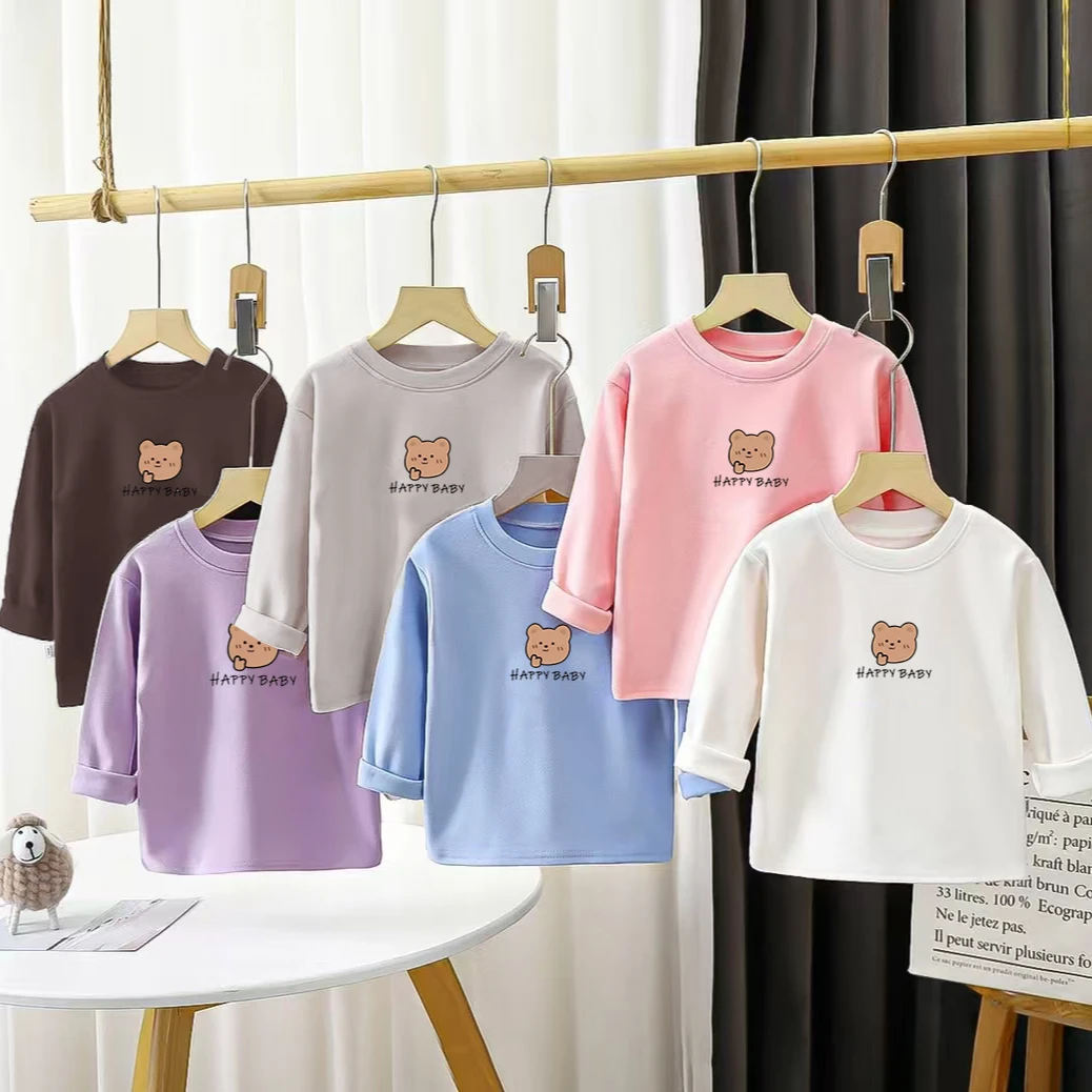 儿童秋冬季220g德绒打底衫宝宝套头秋衣男女童高弹力简约保暖上衣