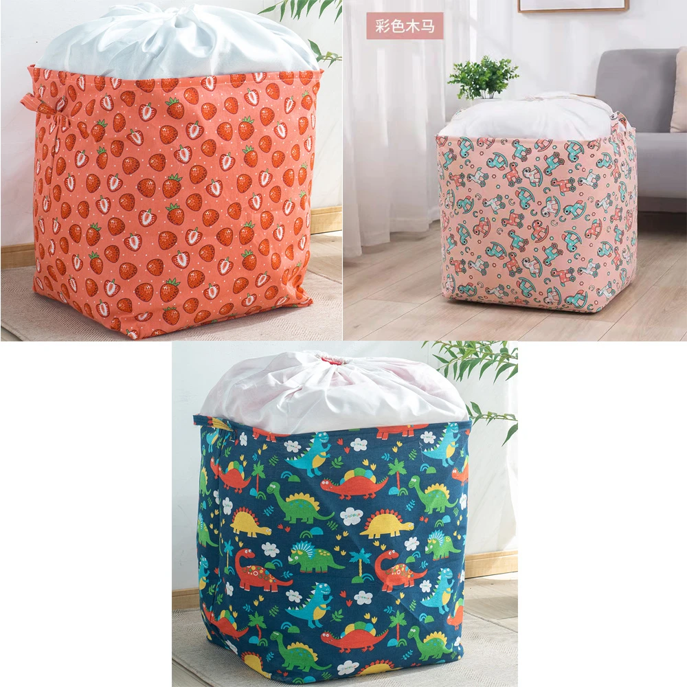 3个装（草莓+多宝鱼+恐龙）100L棉麻加厚装衣服被子防水收纳袋防潮