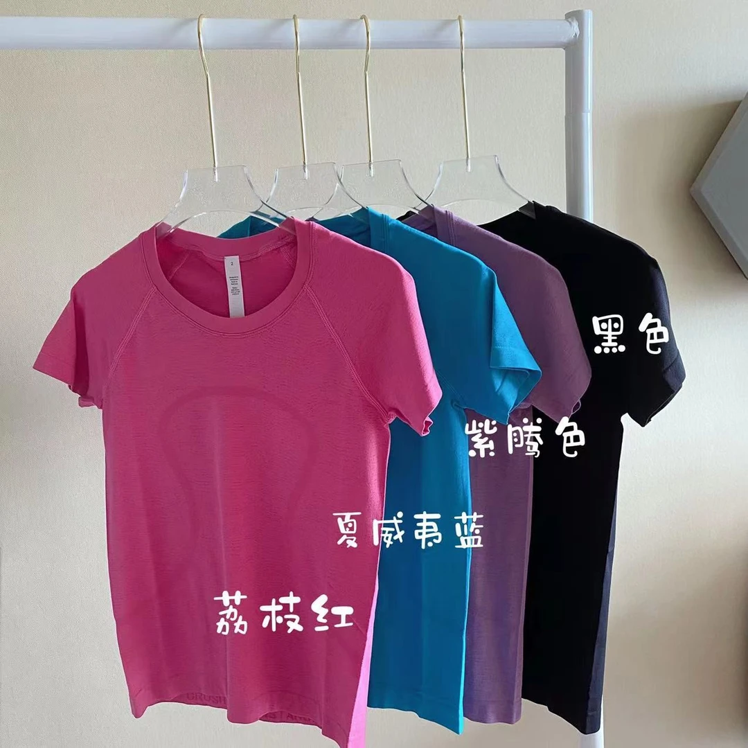 薄荷曼波无缝女士运动瑜伽健身短袖T恤 健身休闲短袖夏季纯色半袖