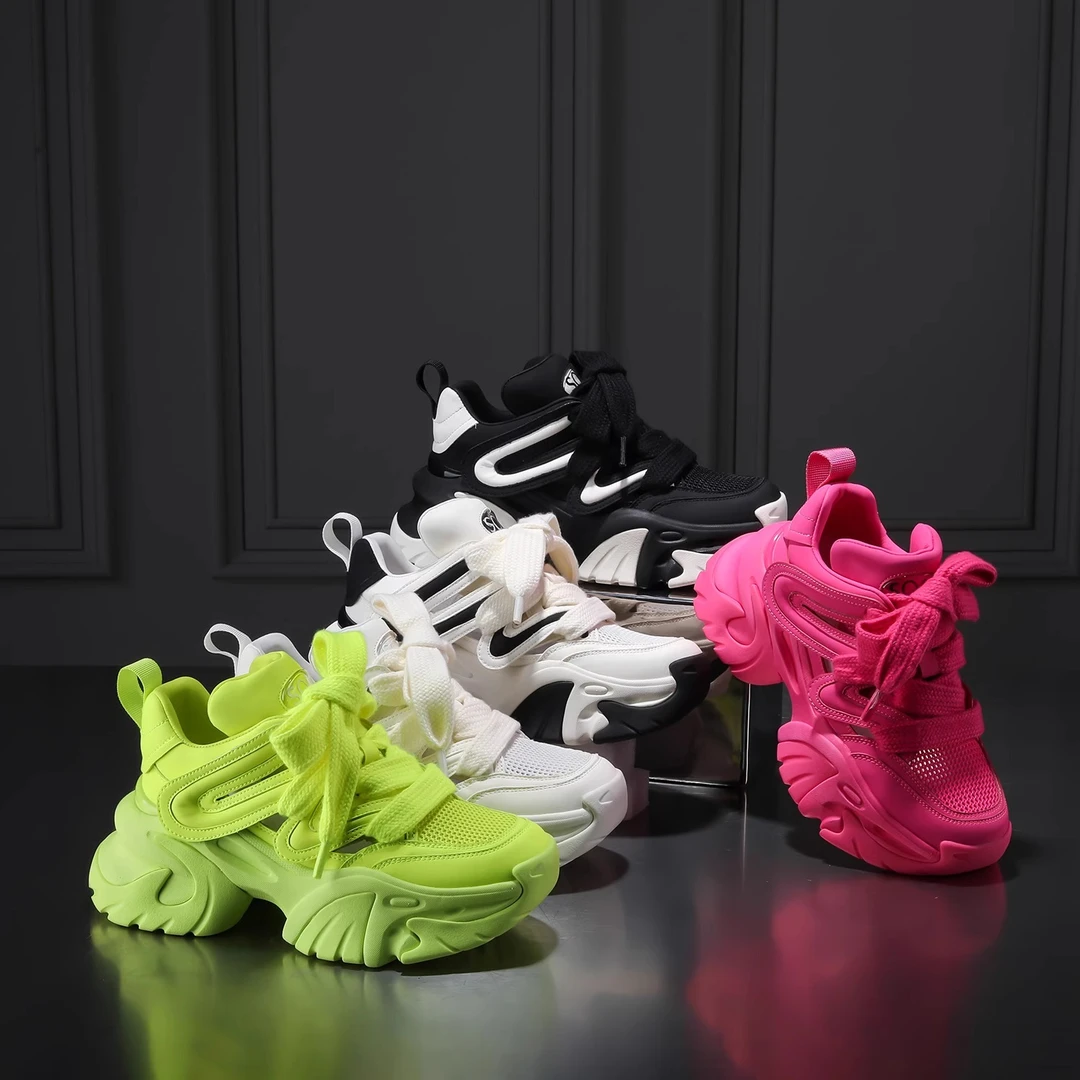 2023夏季新款小个子增高7cm厚底老爹鞋网红百搭运动休闲鞋