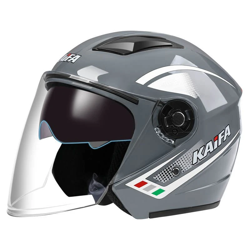 双镜片电动电瓶车头盔男女士四季通用骑行半盔冬季全盔安全帽