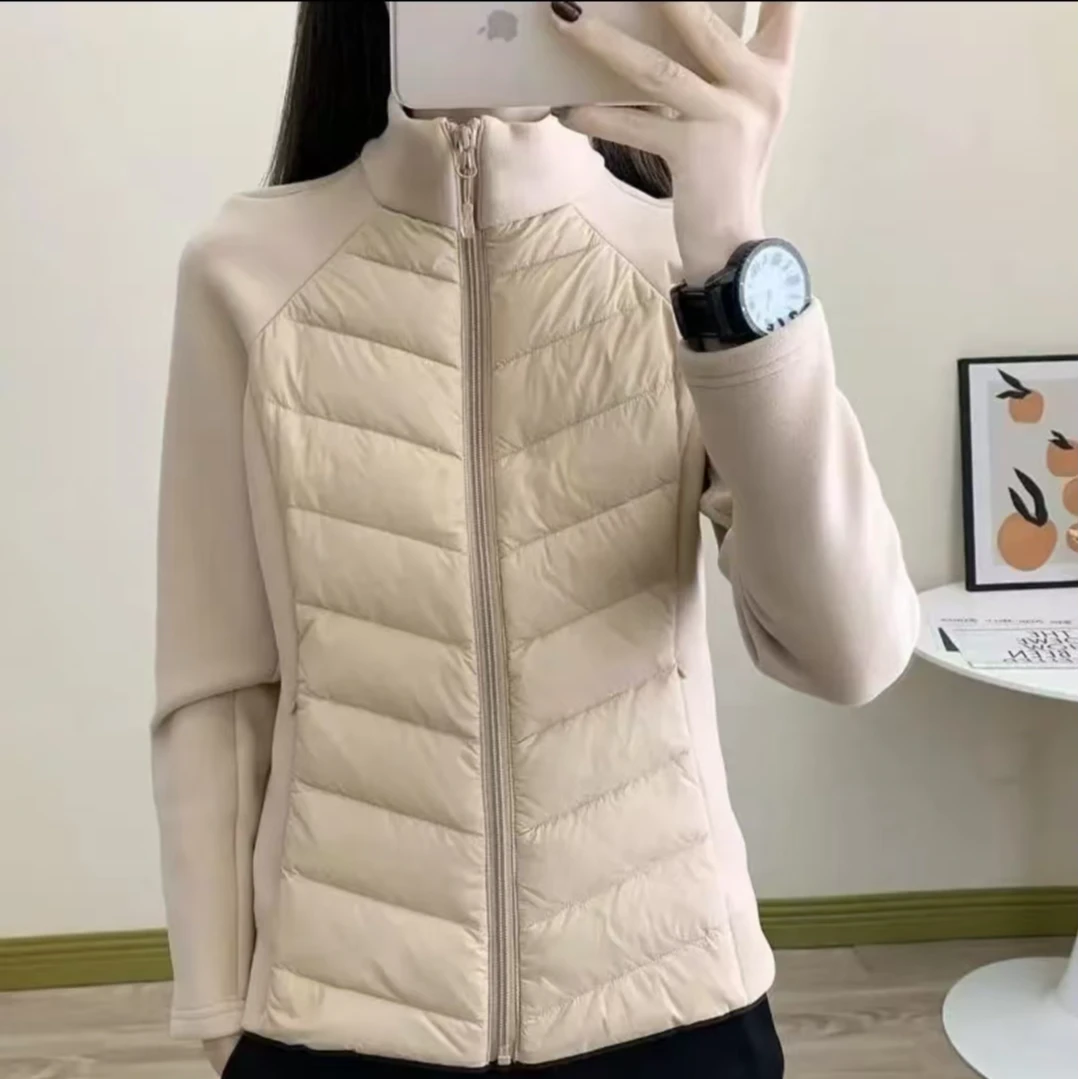 2024秋冬新款女百搭气质运动瑜伽服棉袄外套修身版短款显瘦立领