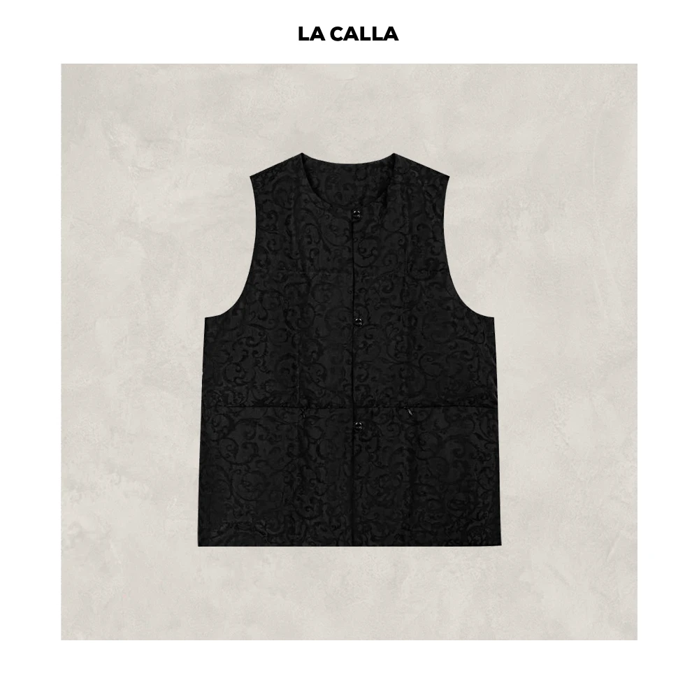 沈球球【夹棉马甲】黑色百搭中式夹棉款复古马甲