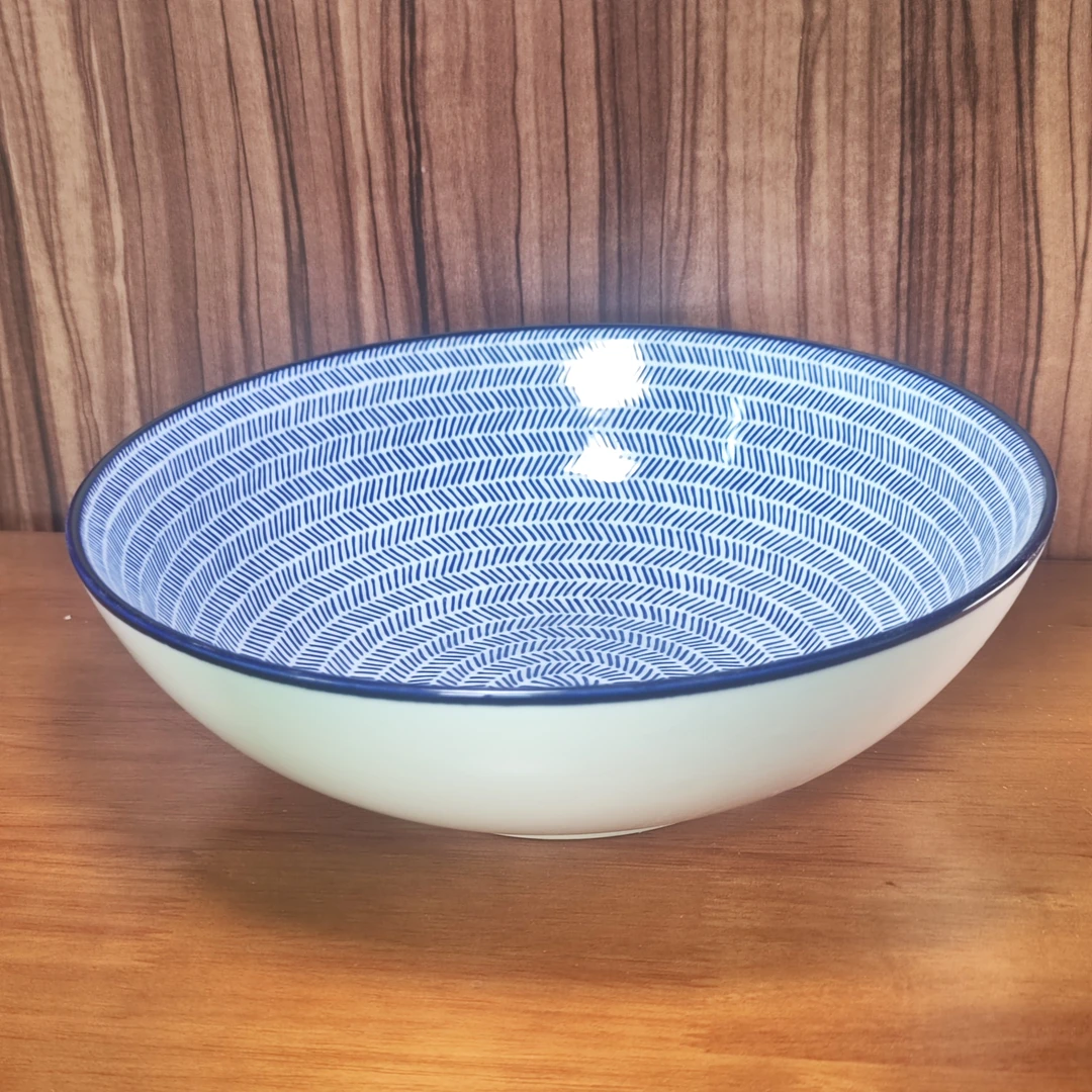 【FP家】23*7CM 汤碗 蓝色藤编系列 拍1发2