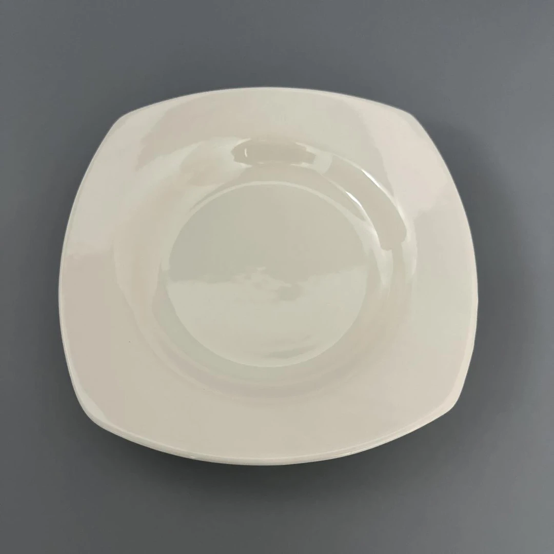 【YC家】29cm 象牙白 四角大盘 高温强化瓷