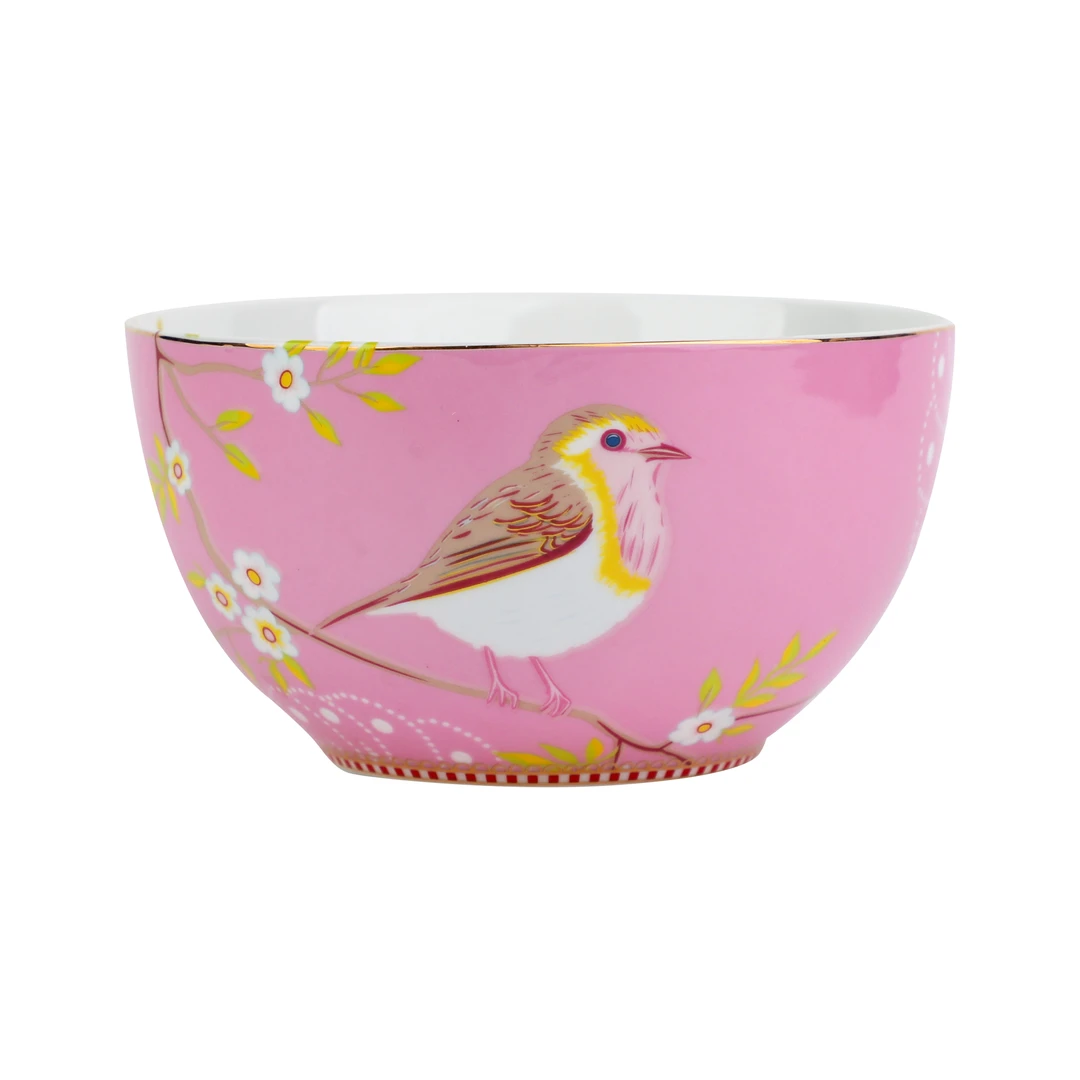 【PS家】15cm 马氏 晨鸟粉 面碗 高温白瓷 彩盒装