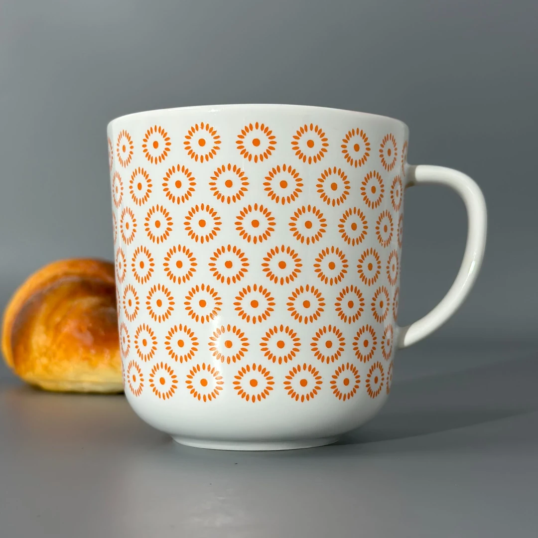 【TC家】 400ML 粉色花朵 马克杯 高温瓷 多米 9*9*9.5CM