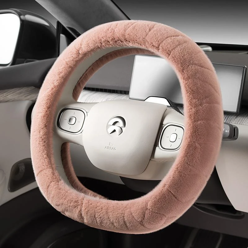 毛绒方向盘套保暖水貂绒不掉毛防滑通用女士专用方向盘套冬季毛绒