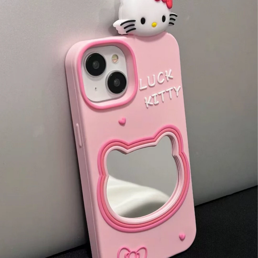 【苹果/华为/荣耀】硅胶镜子kitty适用iphone14pro手机壳13promax