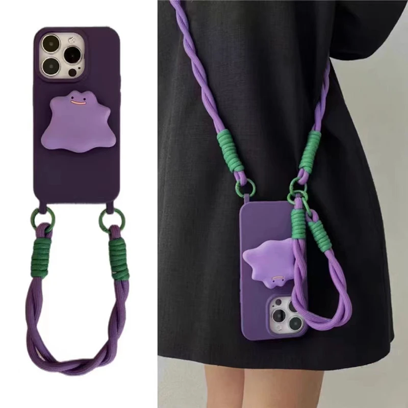 赵露思同款支架斜挎苹果15promax手机壳iPhone14软13腕带12挂绳