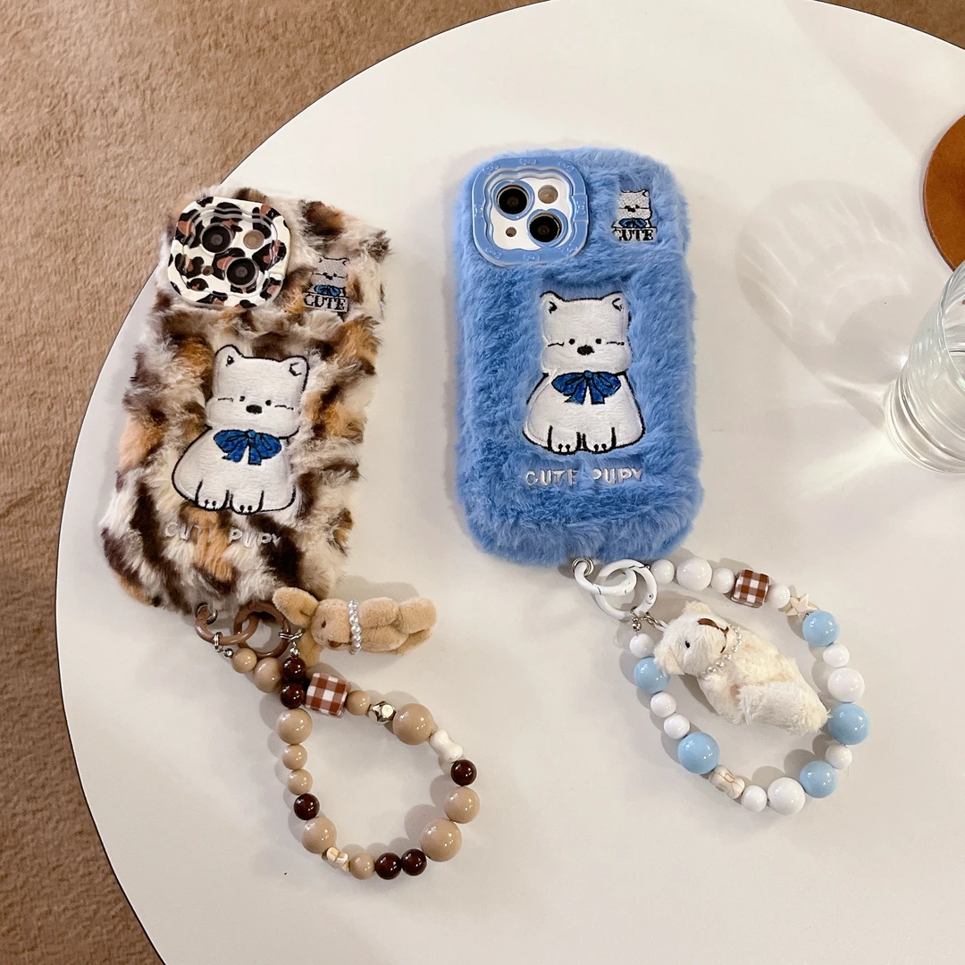 【苹果/华为】秋冬毛绒可爱西高地适用iphone15promax手机壳苹果16