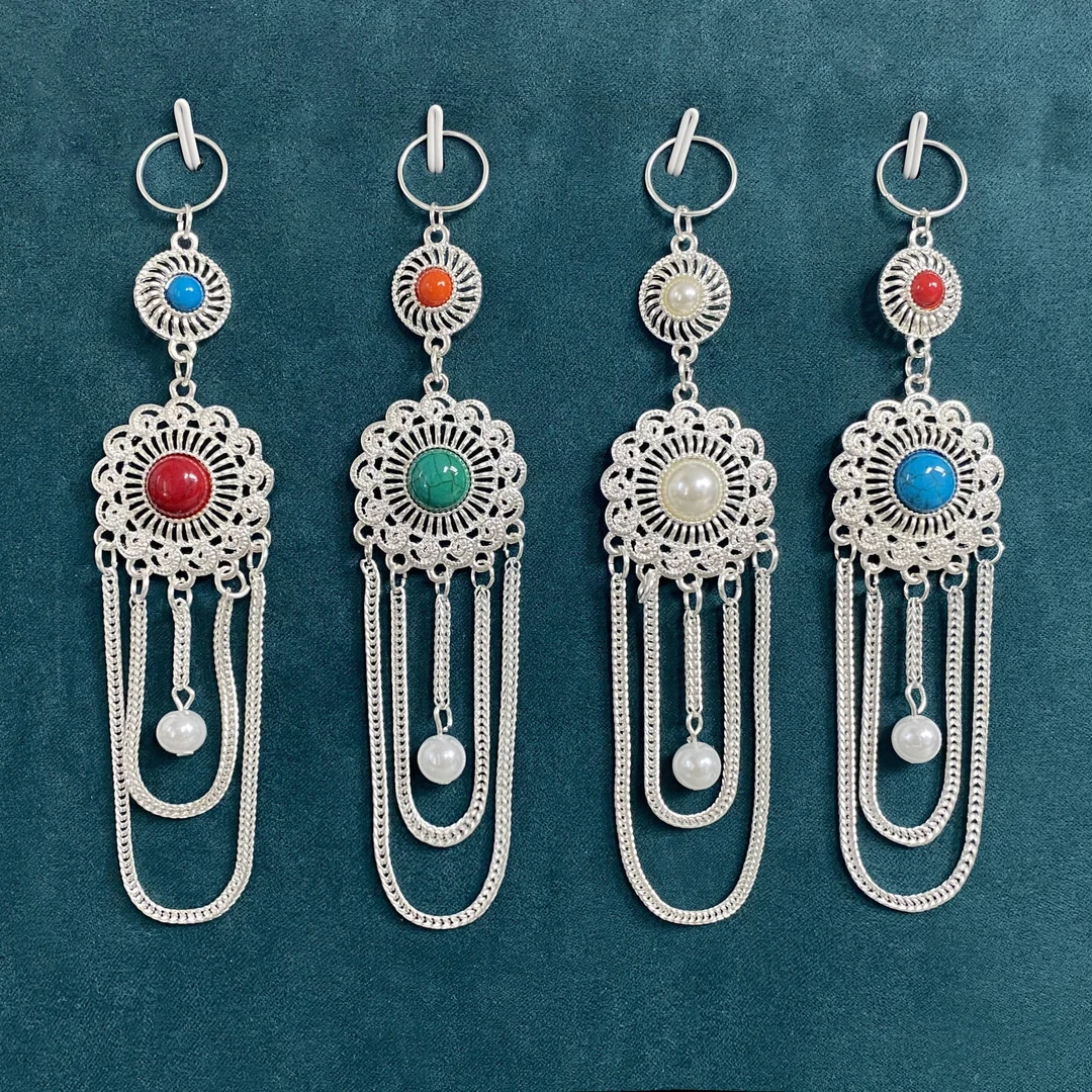 合金胸针 蒙古袍挂流苏胸针民族风吊坠蒙古族服装配饰蒙元素胸挂