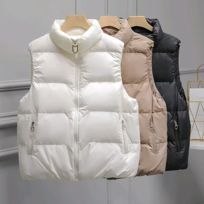 2024秋冬新款羽绒服马甲女韩版时尚休闲百搭显瘦立领短款马夹外套