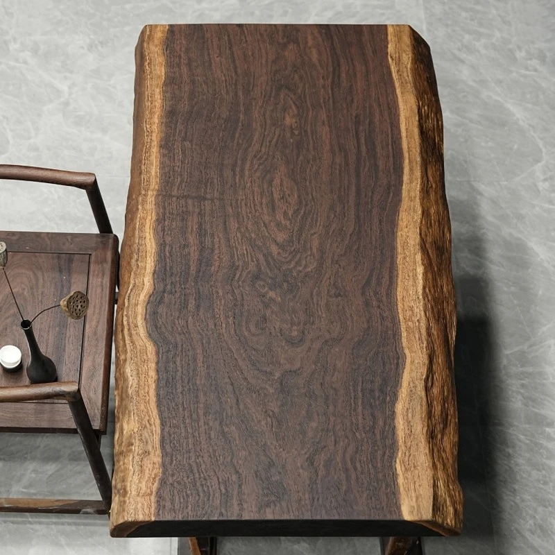 黑檀 拙朴化纤大板 自然边 121*67.5*8