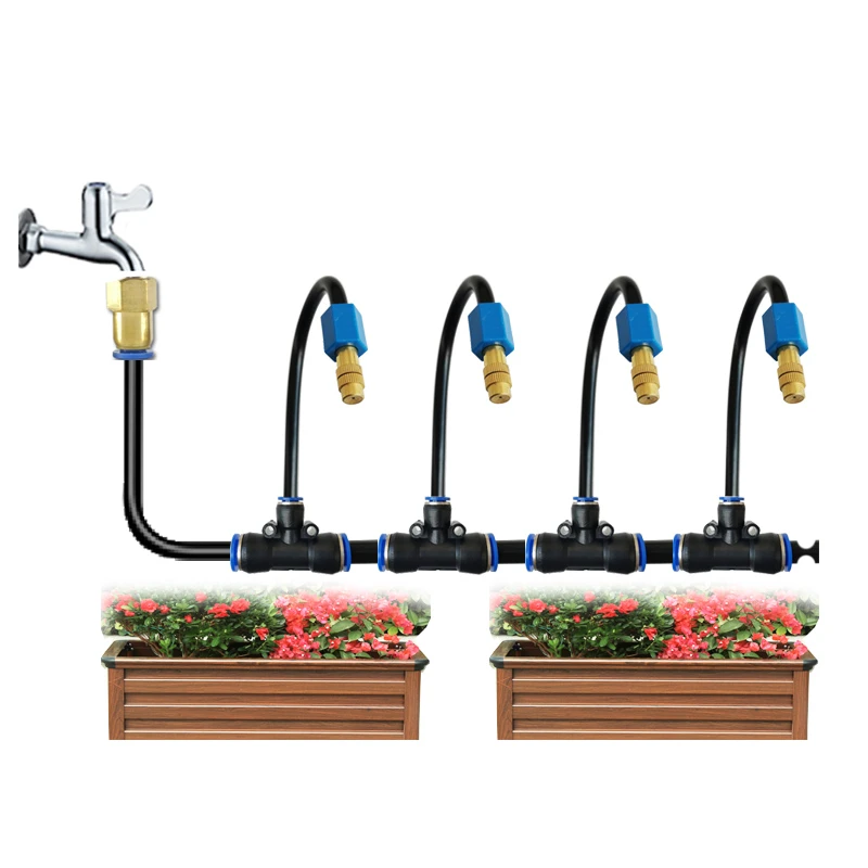 万向喷雾喷头雾化喷淋系统自动浇花器降温降尘神器定时浇水喷雾头