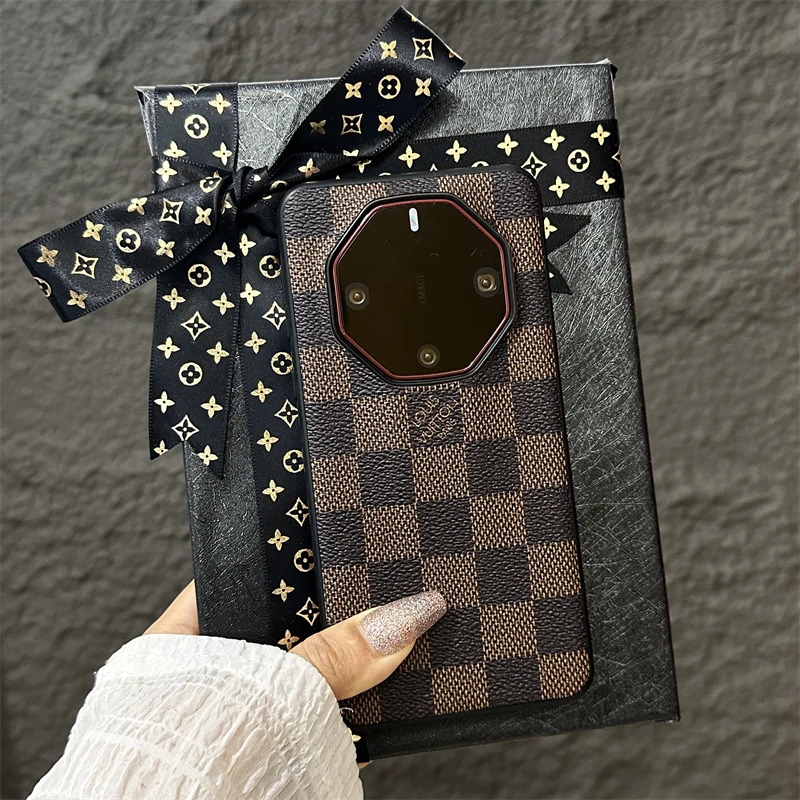 格子适用华为mate60rs非凡大师手机壳新款70潮50rs保时捷40高级80