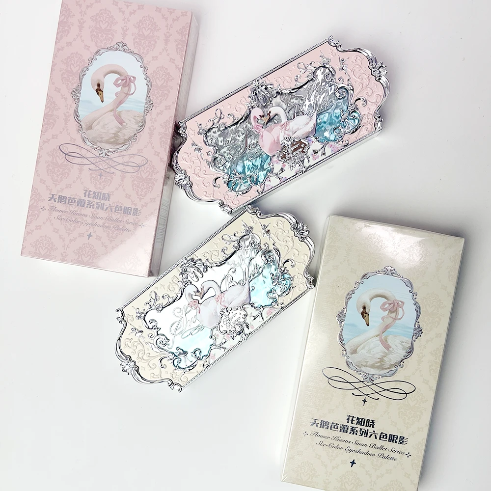 花知晓天鹅芭蕾六色眼影盘哑光细闪珠光01白天鹅03粉天鹅女生