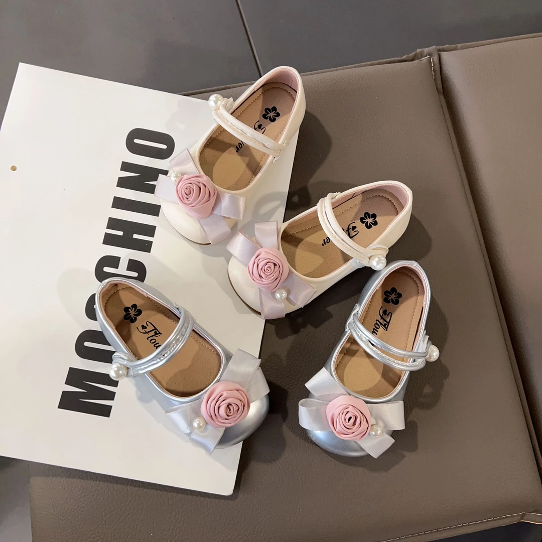 【洋洋童鞋】童鞋小女孩甜美蝴蝶公主鞋韩版气质亮皮女童时装皮鞋