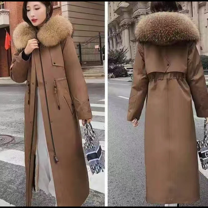 SC冬季时尚长款兔毛内胆派克服