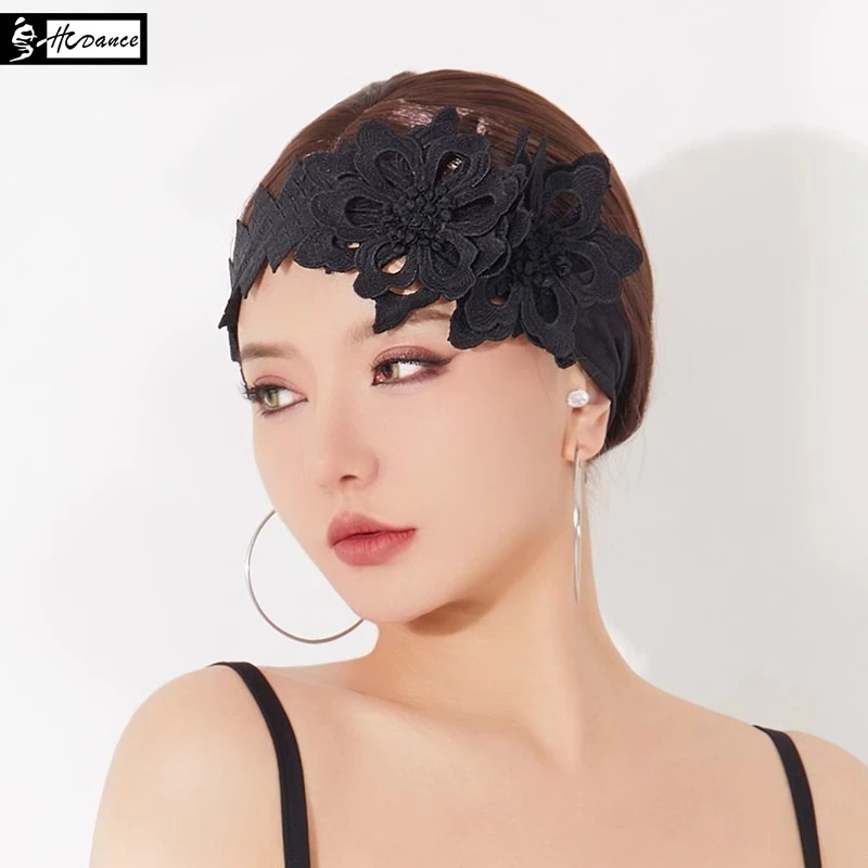 皇朝舞蹈拉丁舞国标舞发带女士表演艺考演出花朵发饰舞蹈配饰A76