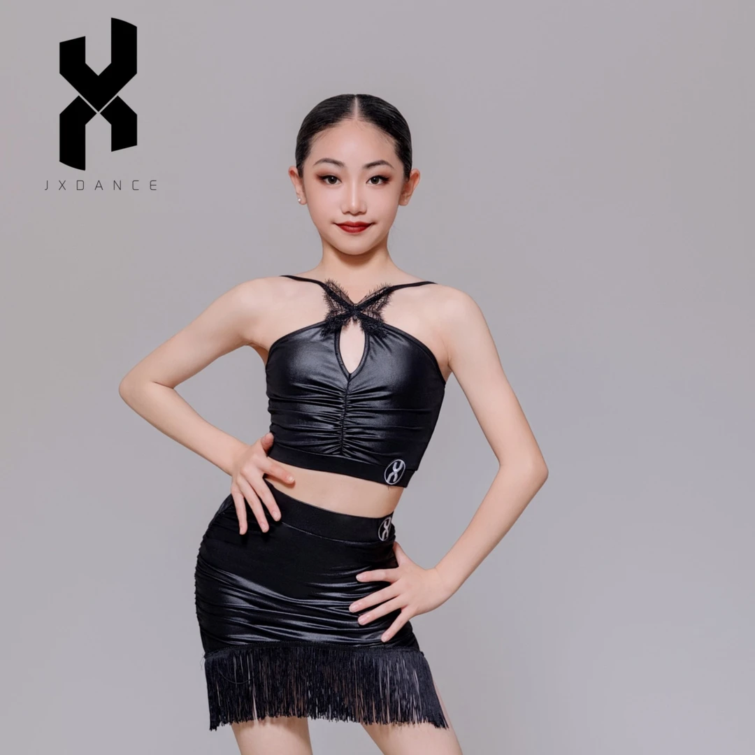 JX舞服系列 少儿儿童拉丁练习套装仿皮 JXS139+JXS239