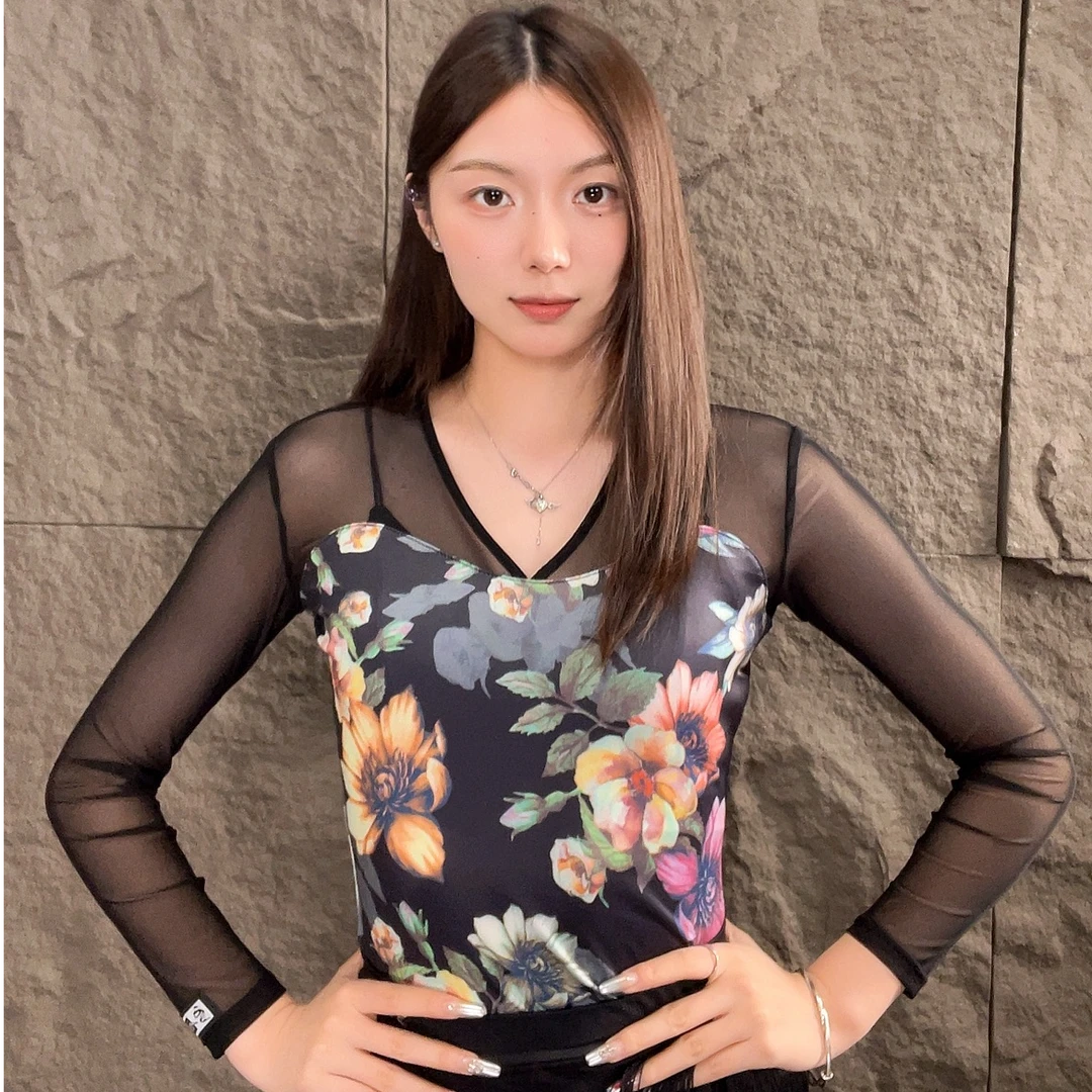【618限量钜惠】皇朝舞蹈拉丁摩登国标舞上衣练功服上衣 A1069-2
