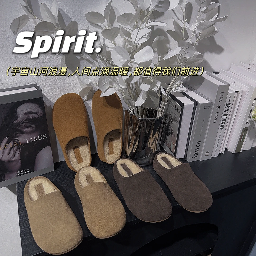 勃肯真皮鞋半包头冬季加棉款