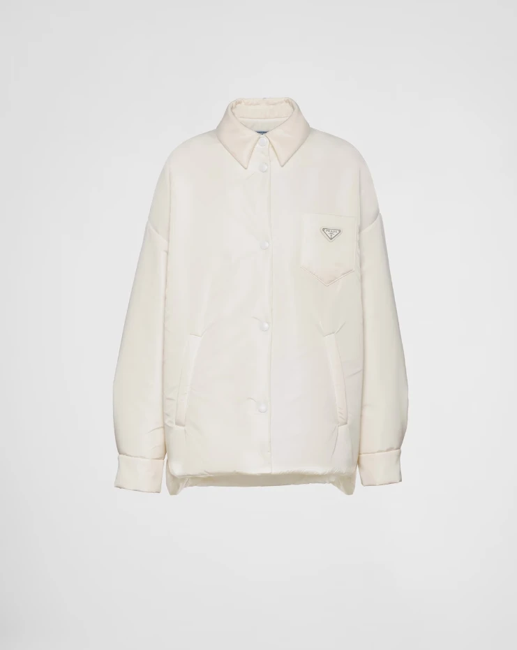 全新未使用 Prada/普拉达 Re-Nylon 再生尼龙外套秋冬时尚白色