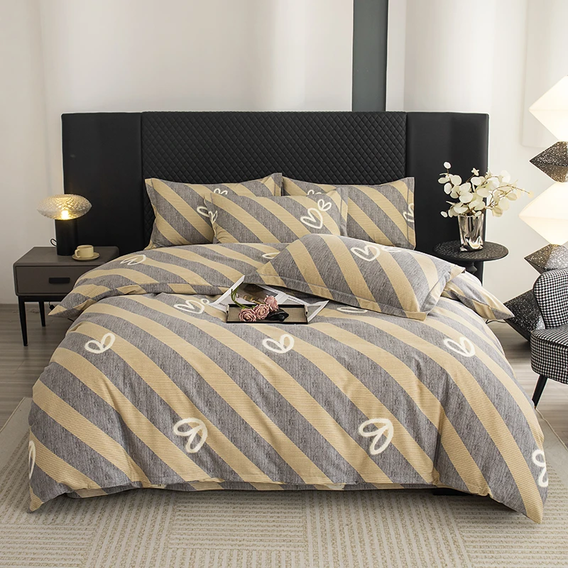 2024新款纯棉斜纹棉床单被套被罩全棉磨毛四件套四季通用床品套件