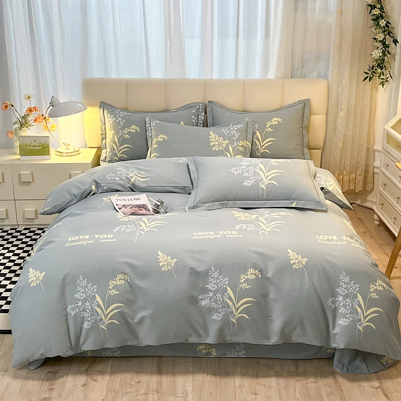 2025新款加厚斜纹棉印花四件套秋冬换季柔软亲肤透气轻奢床品套件