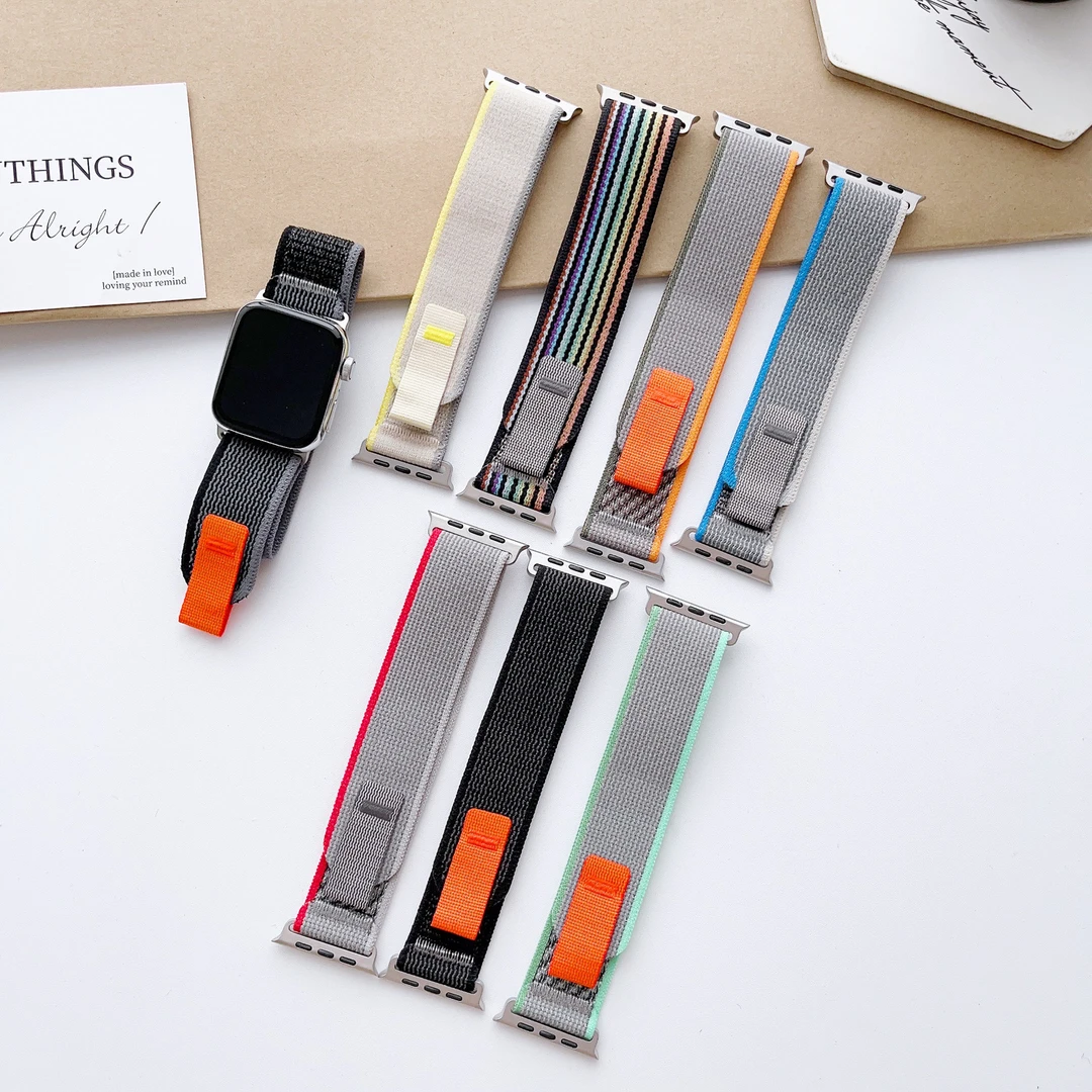 适用applewatch ultra表带iwatch9苹果S8手表S7/6野径10代回环SE2