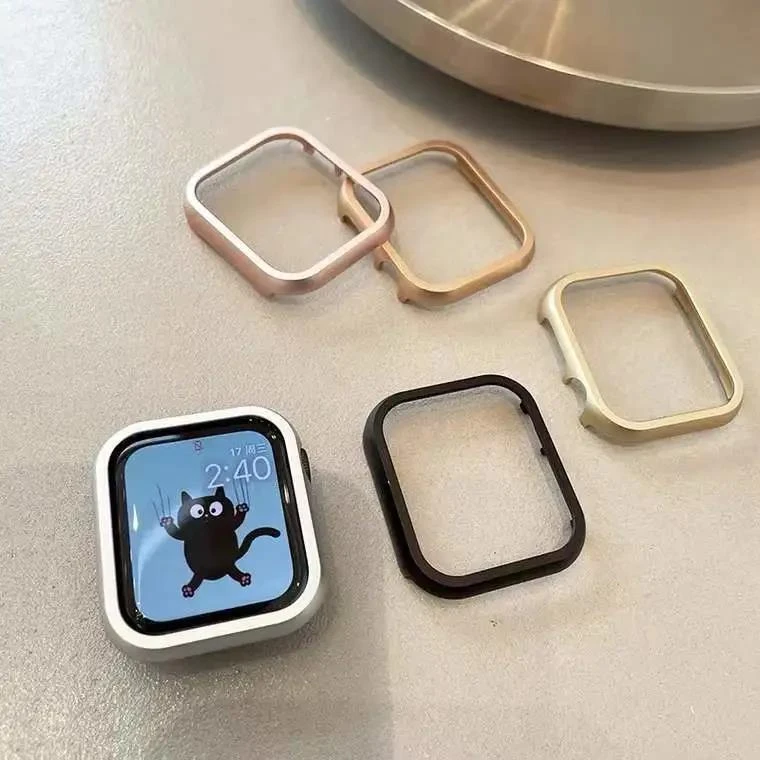 适用苹果applewatch9手表保护套铝合金边框iwatch8/7/ 6SE表壳s10