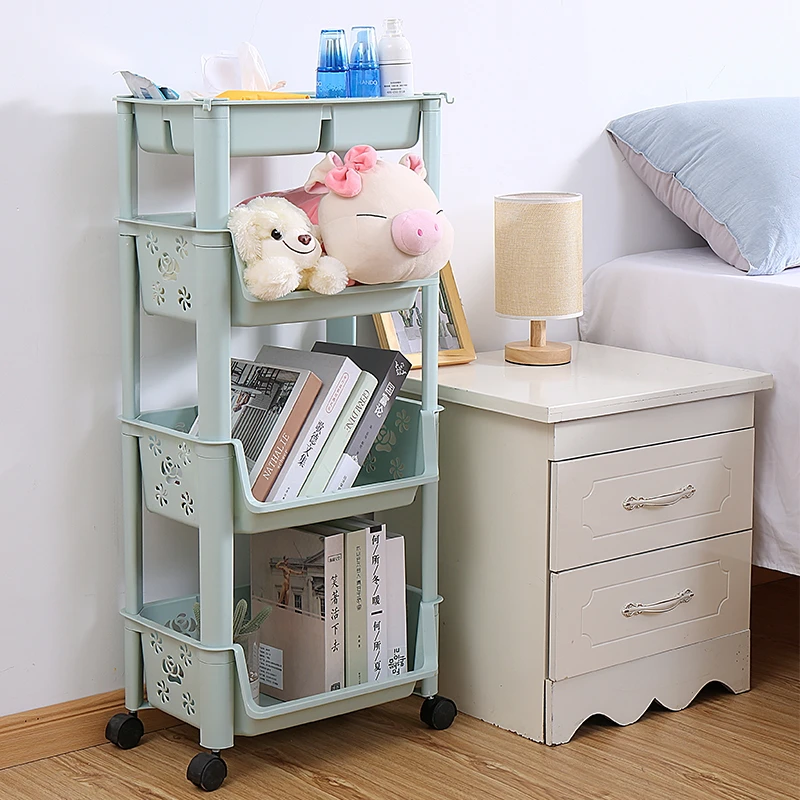 客厅多层可移动零食厨房落地宝宝玩具整理架书架储物架玩具置物架