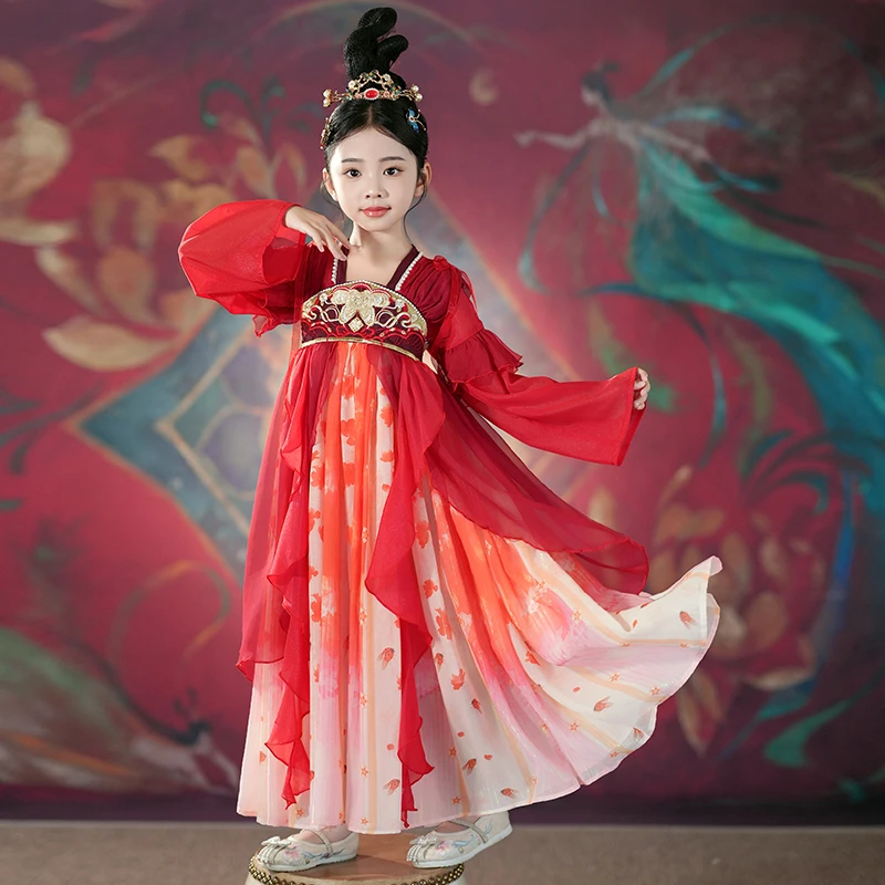 【茹歌】女童汉服2024新款秋古风高端超仙国风古装襦裙儿童女孩唐装