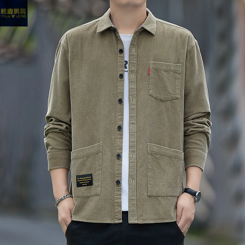 雅鹿男装男式爸爸休闲衬衫春夏季新款潮流衬衣港风长袖外套潮牌