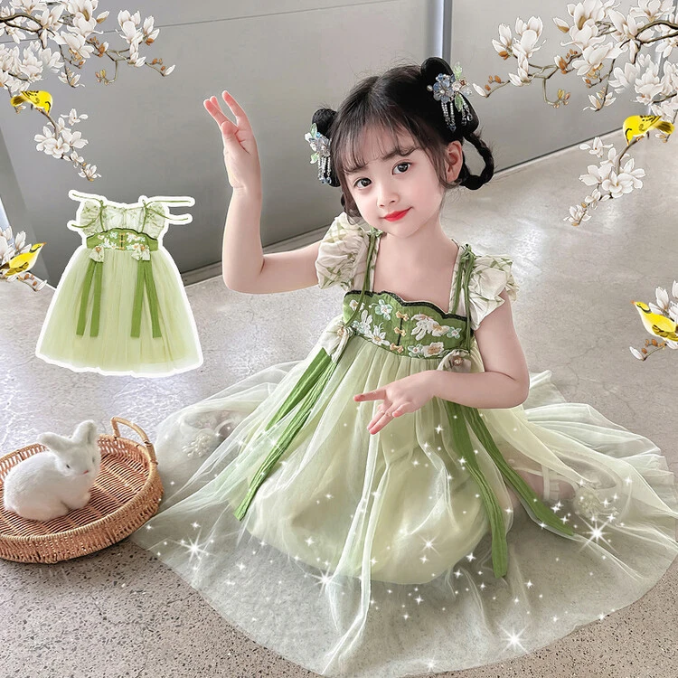 汉服女童小孩儿童夏季连衣裙公主裙古风襦裙女宝中国风小女孩裙子