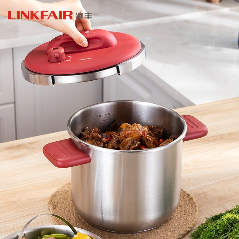 LINKFAIR/凌丰【新升级】7升大容量一键开盖食品级304防爆高压锅