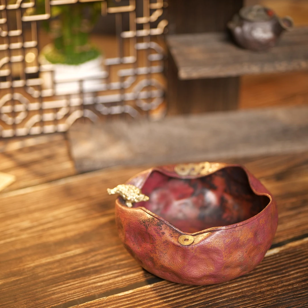 【器无界】茶道手工锻打铜建水，全手工精致茶水桶，茶洗大号家用T499