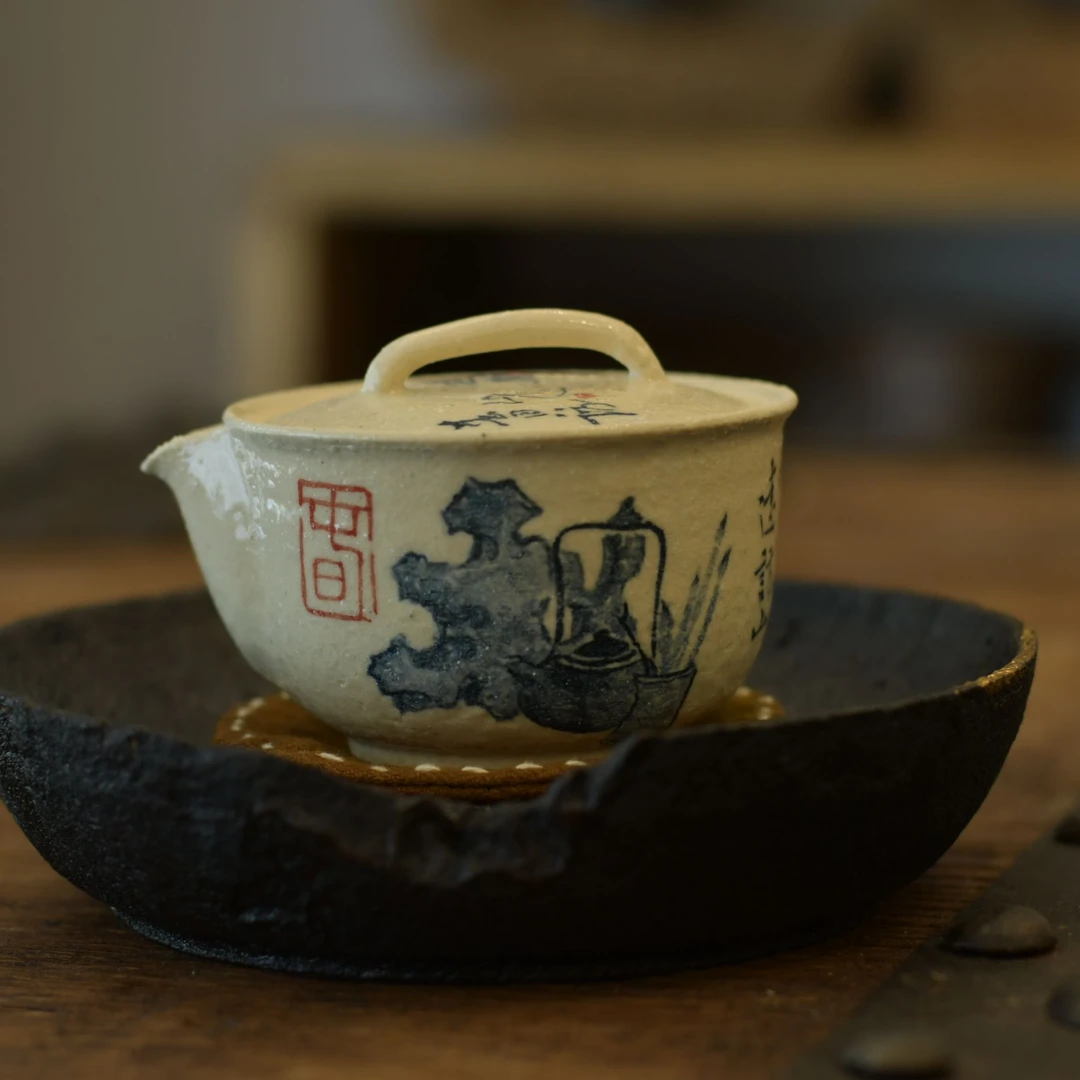 【器无界】手绘青花清供宝瓶，手绘古诗款
